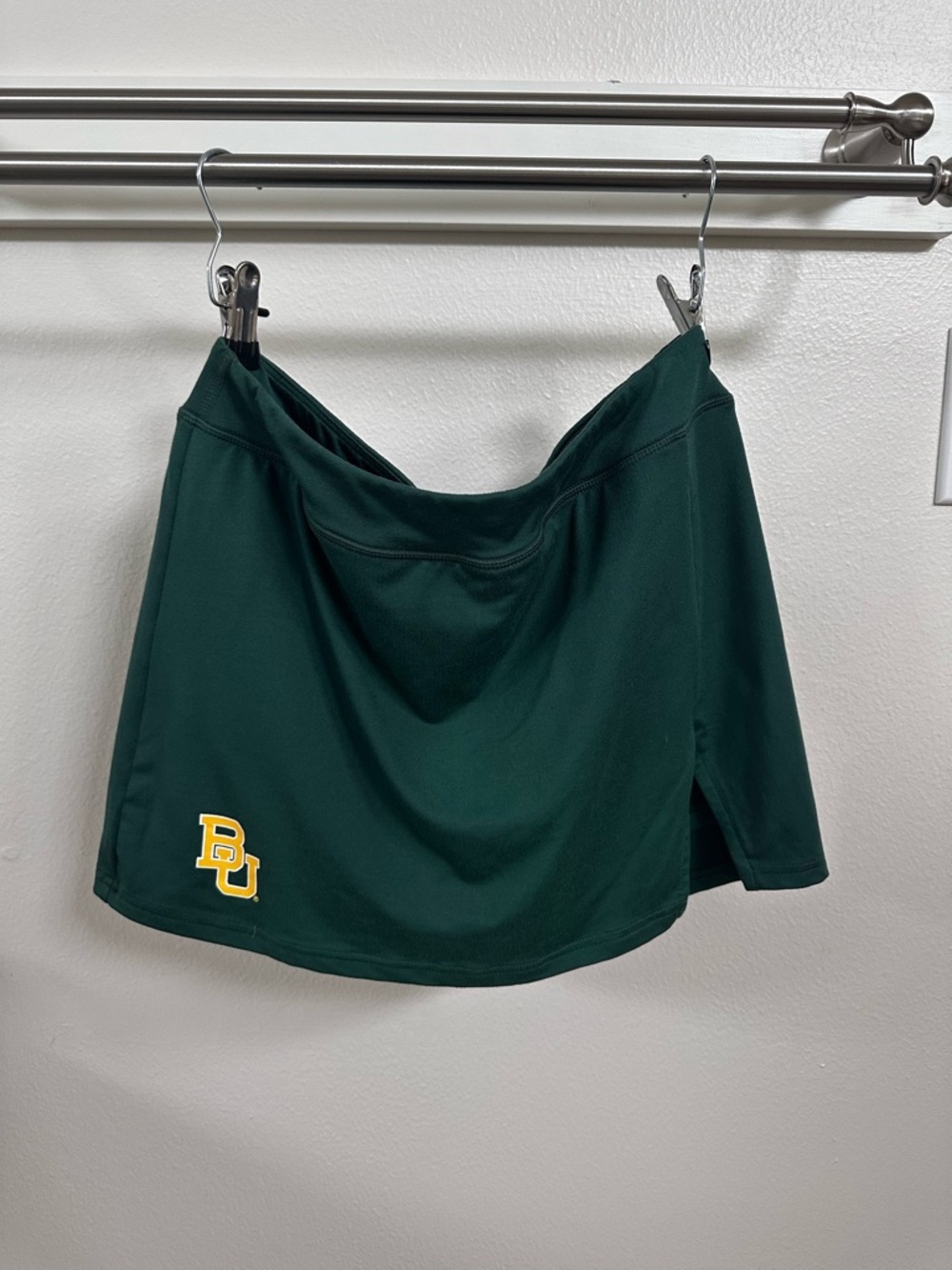 Baylor University Dark Green Mini Skort with Yellow BU Logo